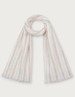 Linen Gauze Striped Blanket Scarf