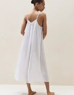 Linen Pleat Detail Midi Nightie