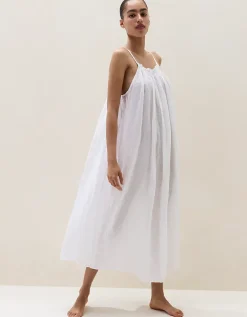 Linen Pleat Detail Midi Nightie