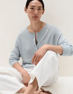 Linen-Rich Button Placket Jumper