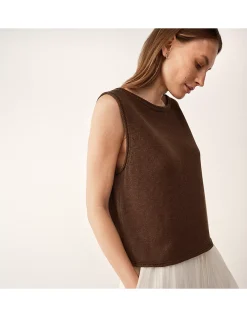 Linen Roll Edge Cropped Tank