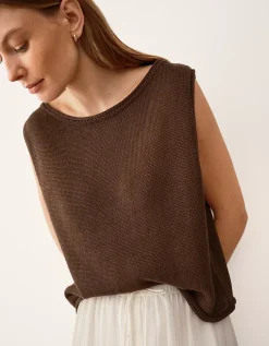 Linen Roll Edge Cropped Tank
