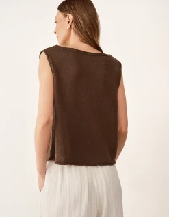 Linen Roll Edge Cropped Tank