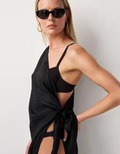 Linen Sarong Beach Midi Dress