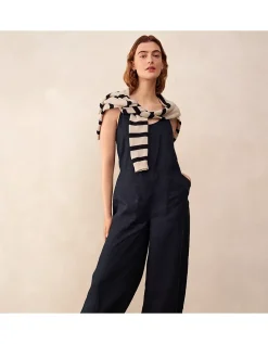 Linen Scoop Neck Elasticated Cuff Jumpsuit