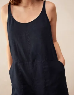 Linen Scoop Neck Elasticated Cuff Jumpsuit