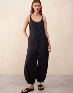 Linen Scoop Neck Elasticated Cuff Jumpsuit