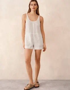 Linen Scoop Neck Playsuit