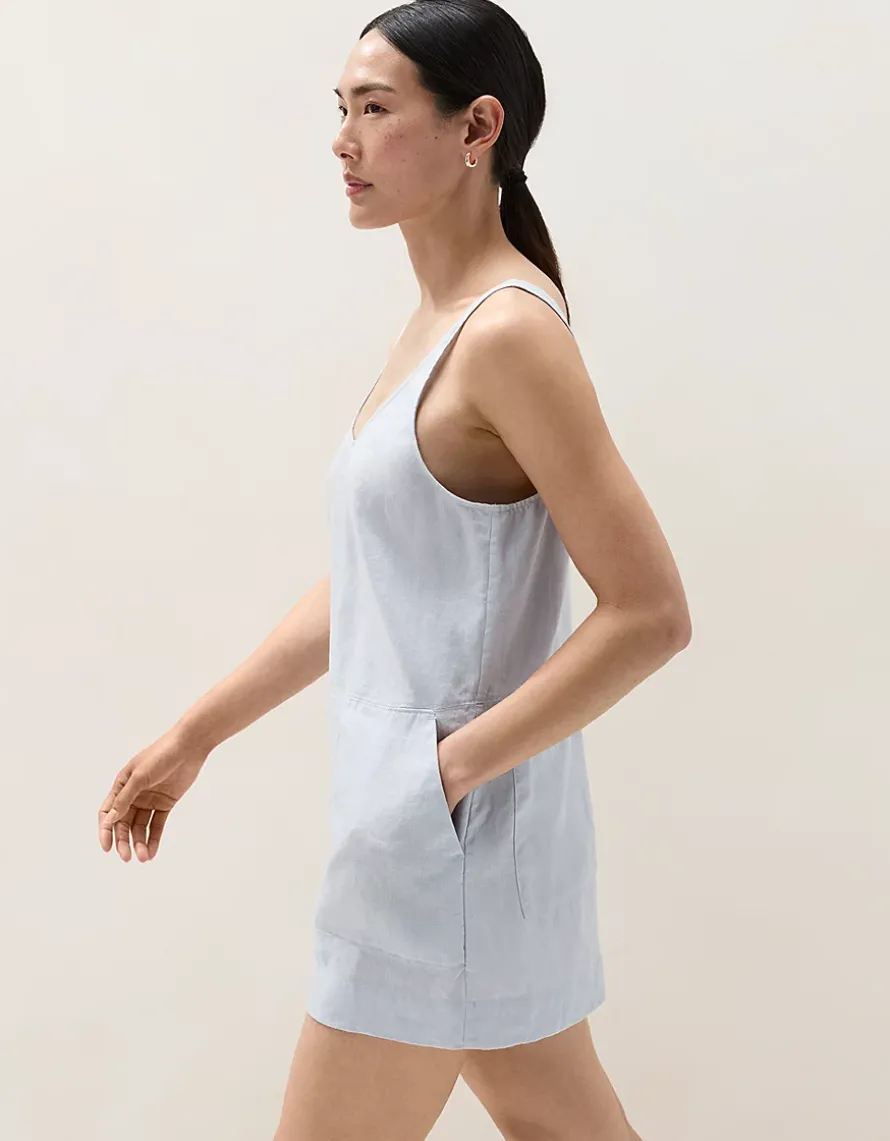 Linen Scoop Neck Playsuit