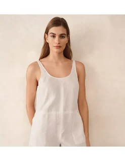 Linen Scoop Neck Playsuit