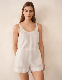 Linen Scoop Neck Playsuit