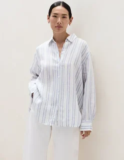 Linen Stripe Boyfriend Shirt