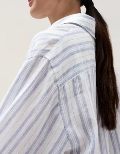Linen Stripe Boyfriend Shirt