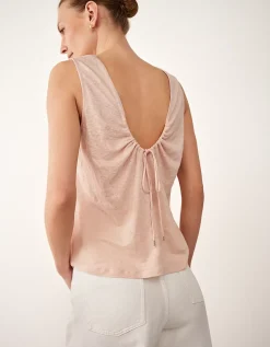 Linen Tie Back Sleeveless Top
