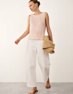 Linen Tie Back Sleeveless Top