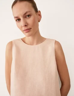 Linen Tie Back Sleeveless Top