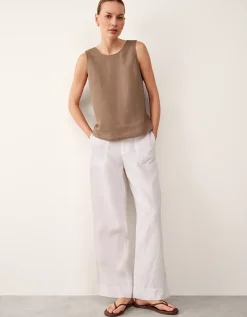 Linen Tie Back Sleeveless Top