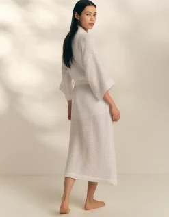 Long Lightweight Organic Cotton Waffle Robe