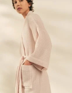 Long Lightweight Organic Cotton Waffle Robe