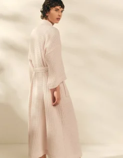 Long Lightweight Organic Cotton Waffle Robe