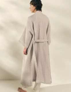 Long Lightweight Organic Cotton Waffle Robe