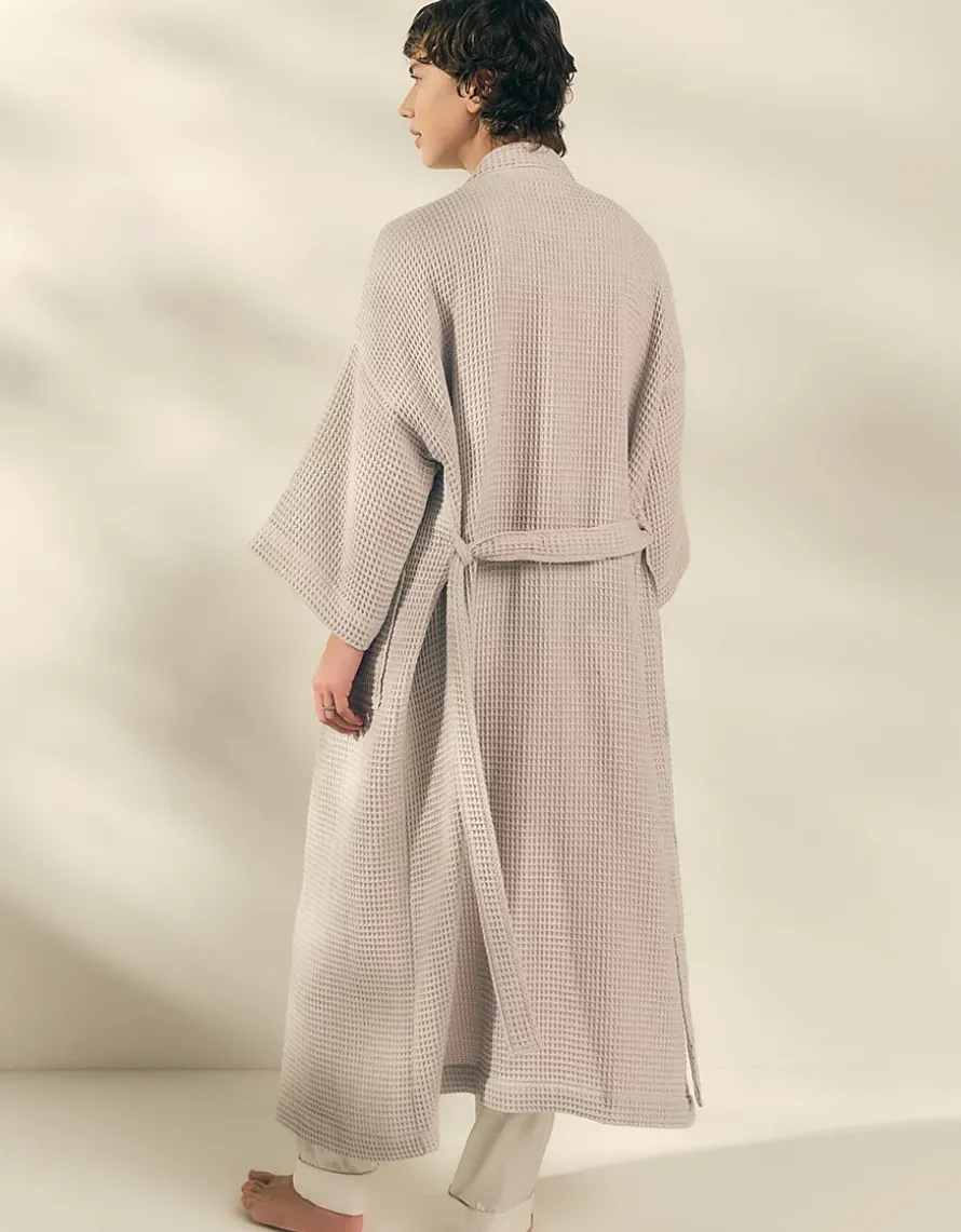 Long Lightweight Organic Cotton Waffle Robe