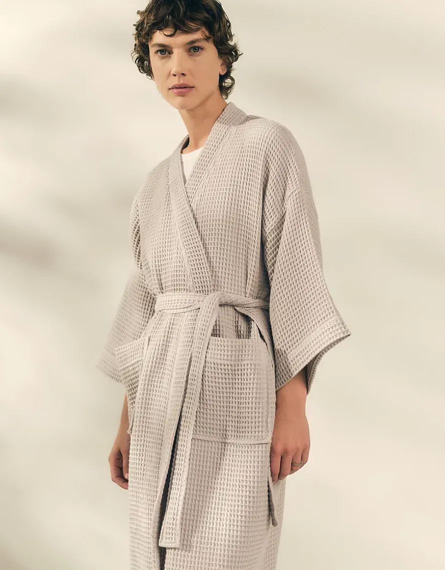 Long Lightweight Organic Cotton Waffle Robe