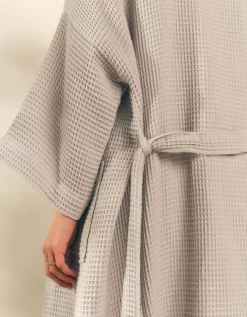 Long Lightweight Organic Cotton Waffle Robe