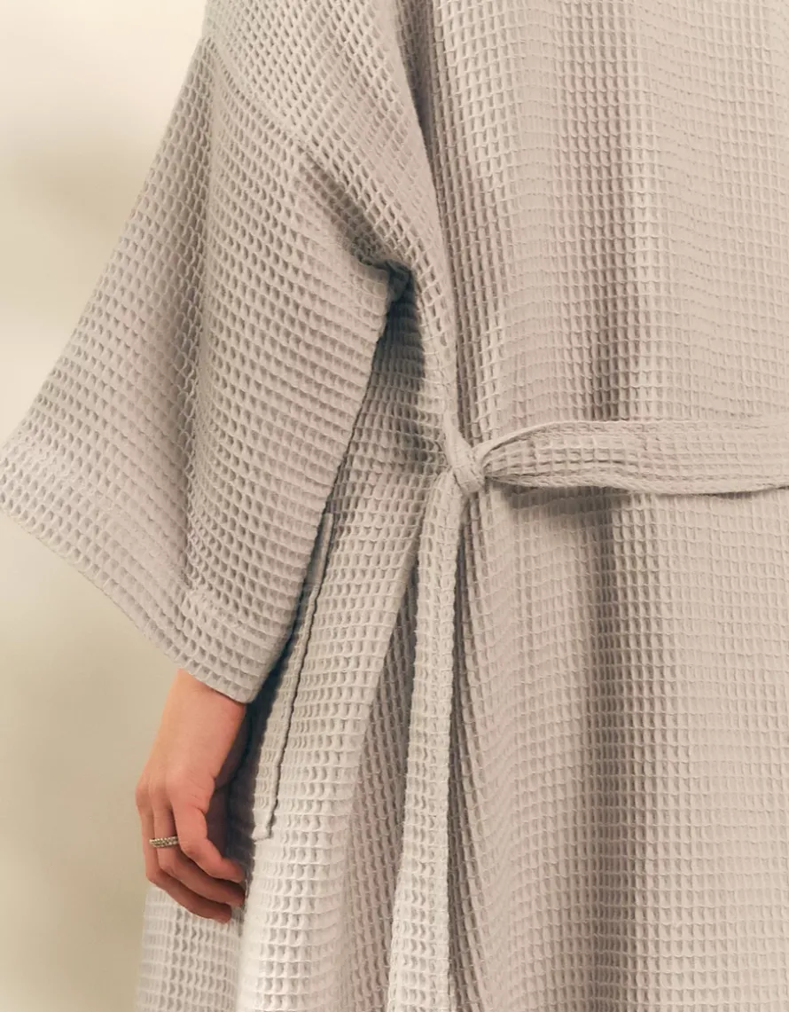 Long Lightweight Organic Cotton Waffle Robe