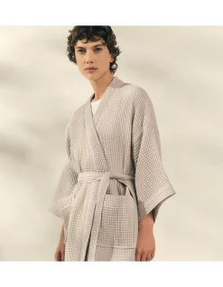 Long Lightweight Organic Cotton Waffle Robe