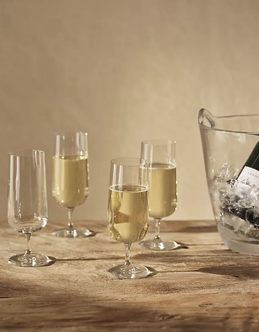 LSA International Arc Champagne Flute Glasses – Set of 4