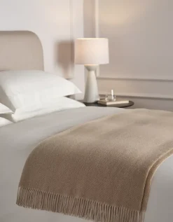 Luxury Wool Cashmere Herringbone Throw