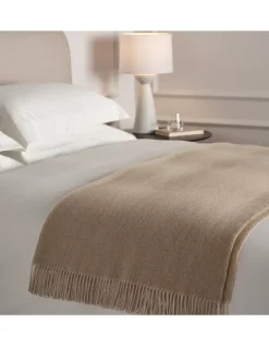 Luxury Wool Cashmere Herringbone Throw