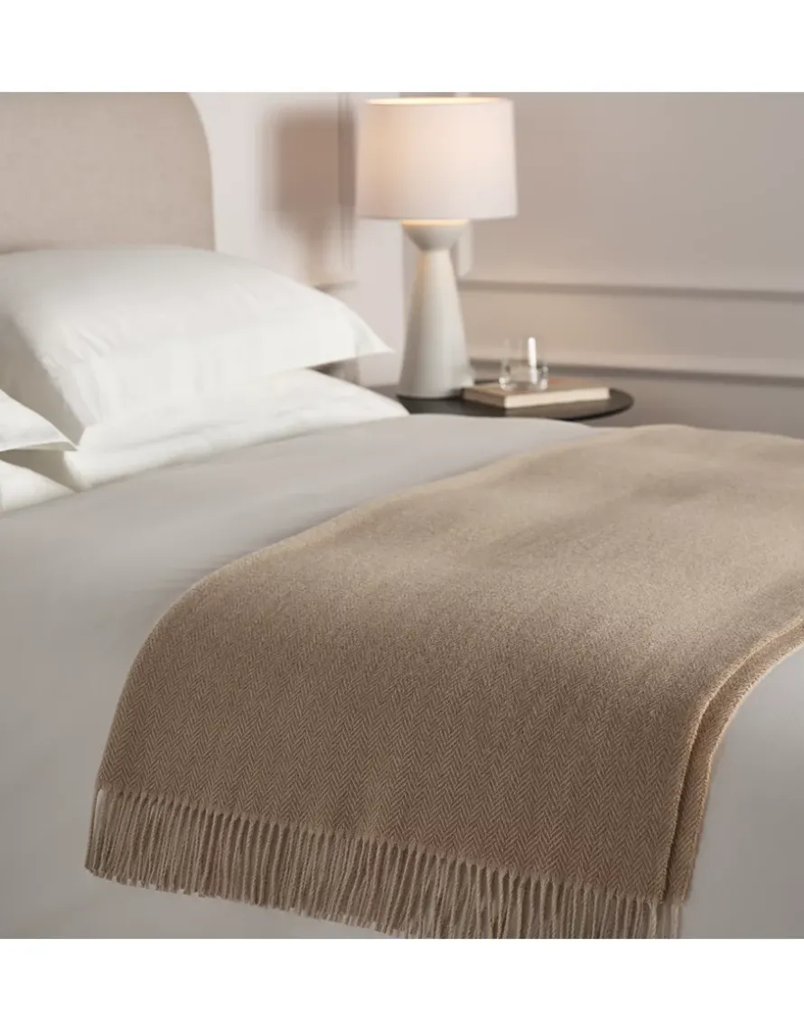 Luxury Wool Cashmere Herringbone Throw