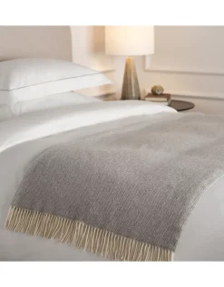 Luxury Wool Cashmere Herringbone Throw