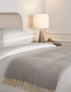 Luxury Wool Cashmere Herringbone Throw