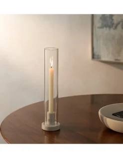 Marble Hurricane Dinner Candle Holder