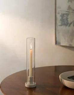 Marble Hurricane Dinner Candle Holder