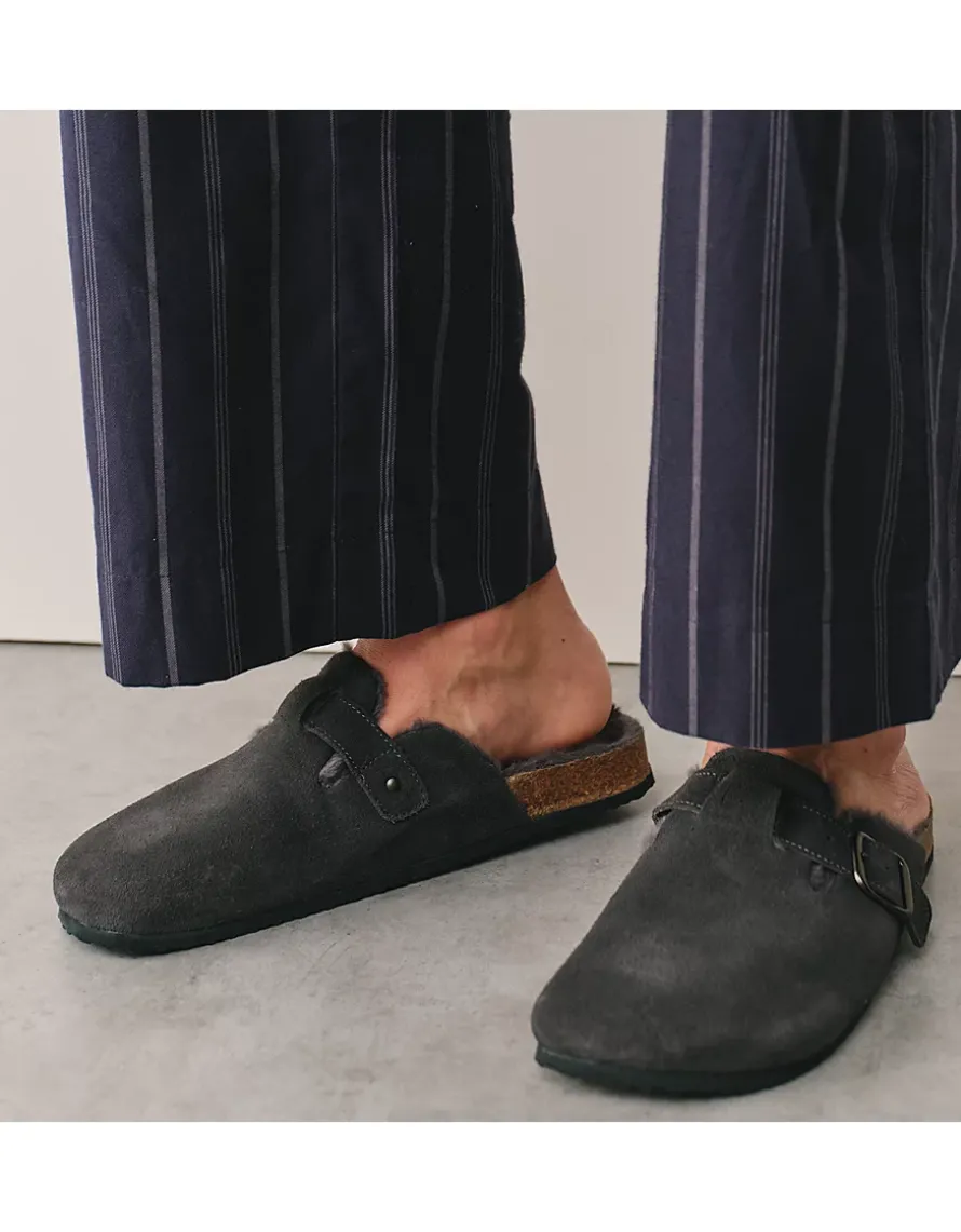 Men's Suede Corkbed Mule Slippers