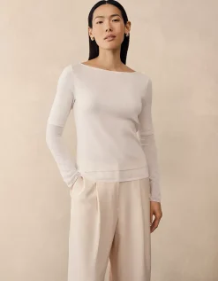 Merino Double Layer Sheer Knitted Top