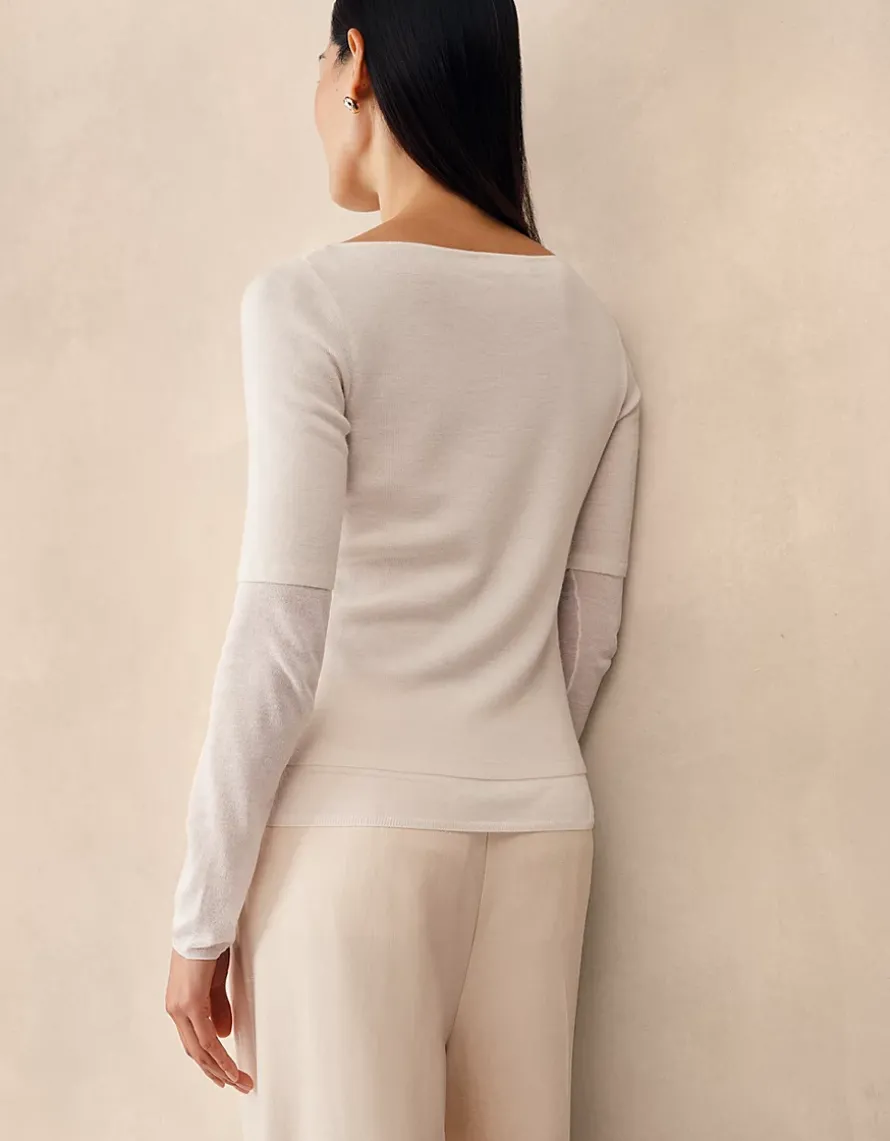 Merino Double Layer Sheer Knitted Top