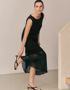 Merino Sheer Panel Tank Dress