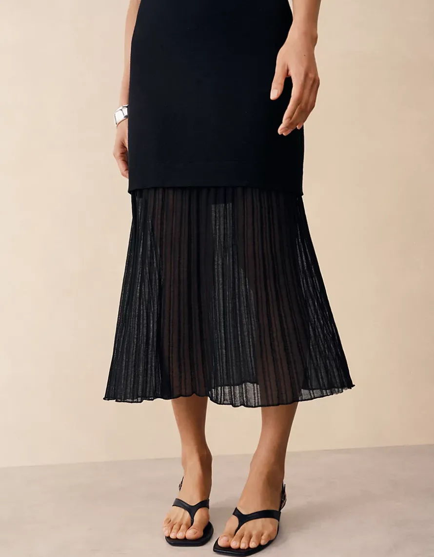 Merino Sheer Panel Tank Dress