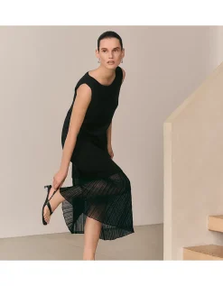 Merino Sheer Panel Tank Dress