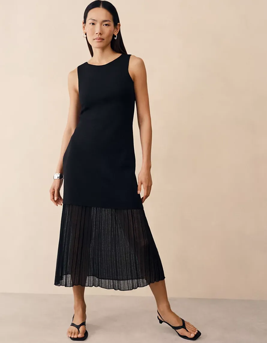 Merino Sheer Panel Tank Dress