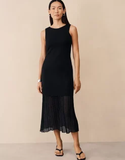 Merino Sheer Panel Tank Dress
