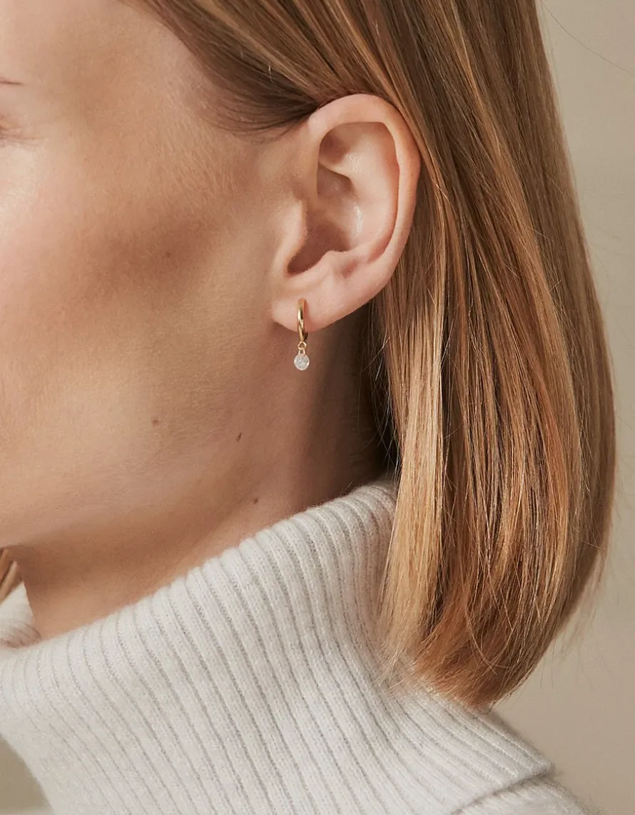 Mini Gem Huggie Earrings