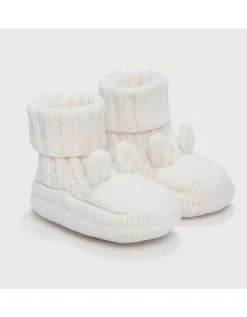 Organic Cotton Bear Pram Booties (0–12mths)