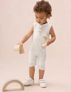 Organic Cotton Bear Sleeveless Jersey Romper (0–2yrs)