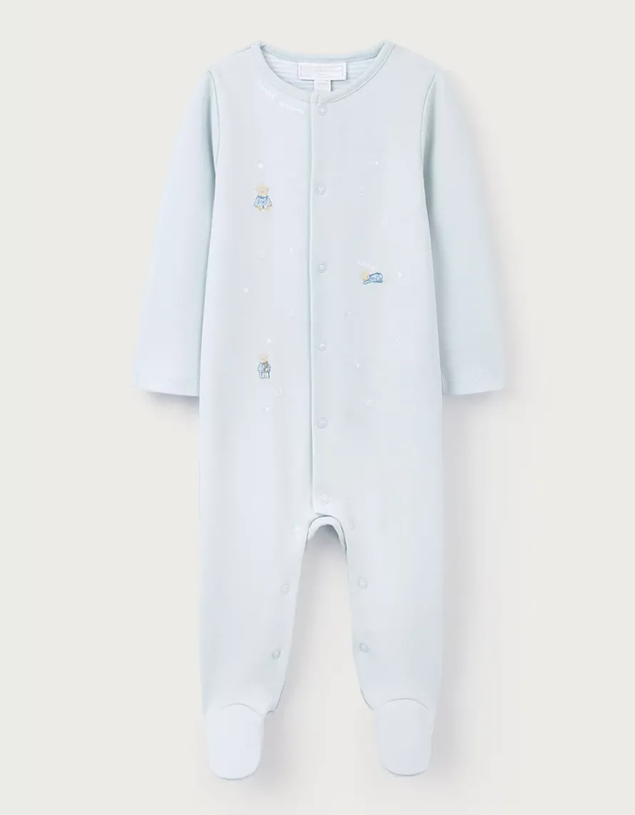 Organic Cotton Bedtime Friends Embroidered Sleepsuit (0–24mths)